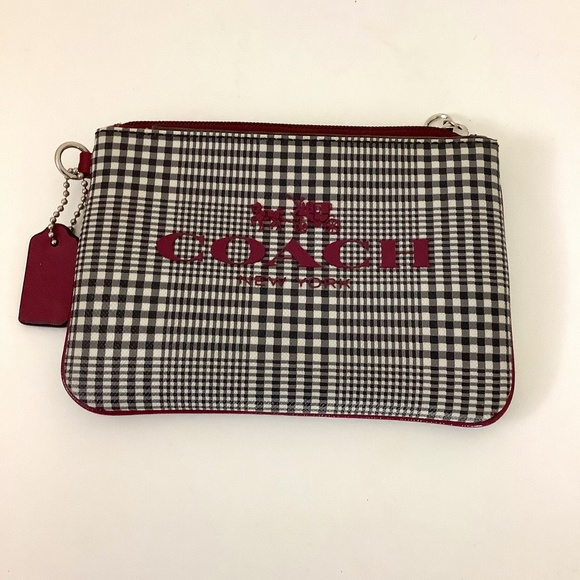 Coach NY Glen Coach Small Plaid Wristlet Purse Sold Without Strap. - Picture 1 of 5